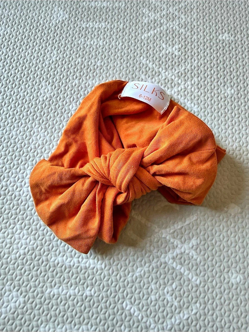 SILKS Knotted Bow Headband Orange Baby 6-12M